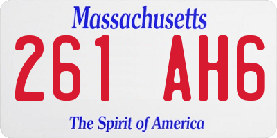 MA license plate 261AH6