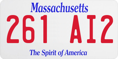 MA license plate 261AI2