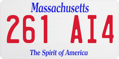 MA license plate 261AI4