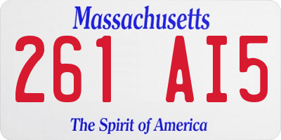 MA license plate 261AI5