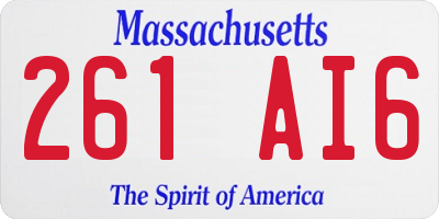 MA license plate 261AI6