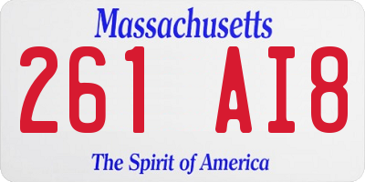 MA license plate 261AI8
