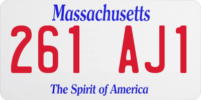 MA license plate 261AJ1