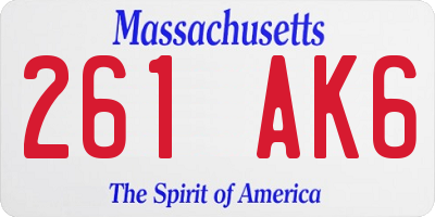 MA license plate 261AK6