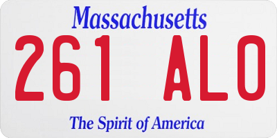 MA license plate 261AL0