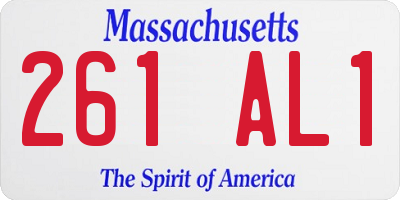 MA license plate 261AL1