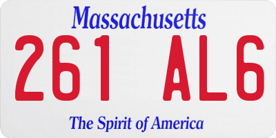 MA license plate 261AL6