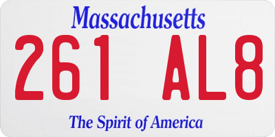 MA license plate 261AL8