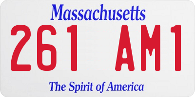 MA license plate 261AM1