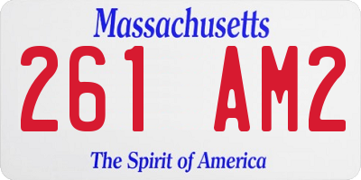 MA license plate 261AM2