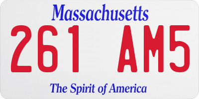 MA license plate 261AM5