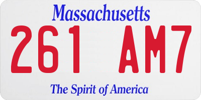 MA license plate 261AM7
