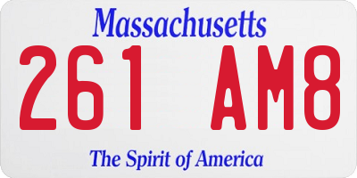 MA license plate 261AM8