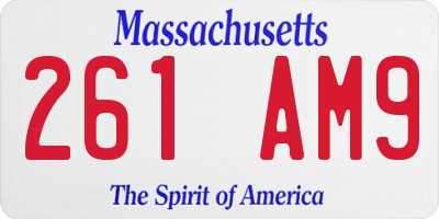 MA license plate 261AM9