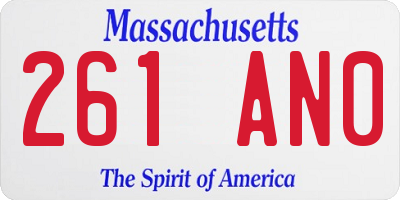 MA license plate 261AN0