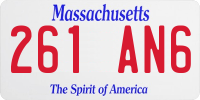 MA license plate 261AN6