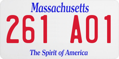 MA license plate 261AO1