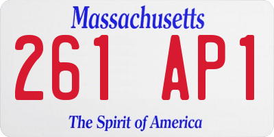 MA license plate 261AP1