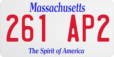 MA license plate 261AP2