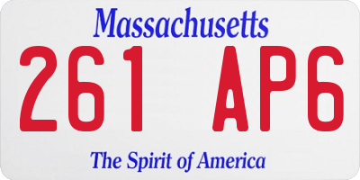 MA license plate 261AP6