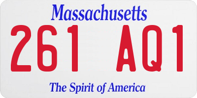 MA license plate 261AQ1