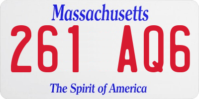 MA license plate 261AQ6