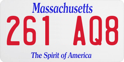 MA license plate 261AQ8