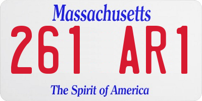 MA license plate 261AR1