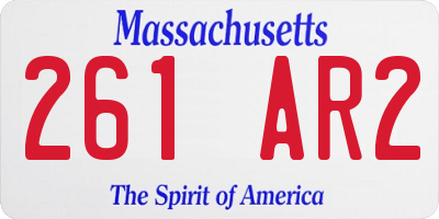 MA license plate 261AR2
