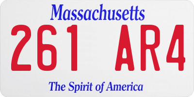 MA license plate 261AR4