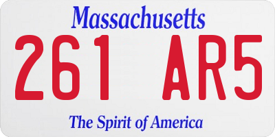MA license plate 261AR5
