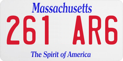 MA license plate 261AR6