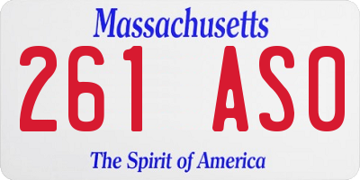 MA license plate 261AS0