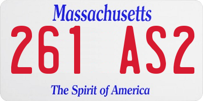 MA license plate 261AS2