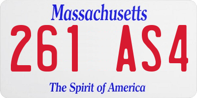 MA license plate 261AS4
