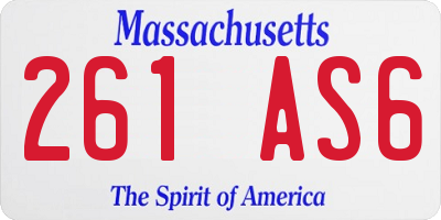 MA license plate 261AS6
