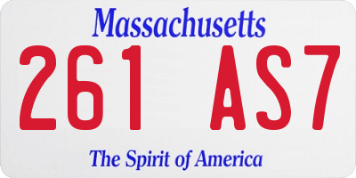MA license plate 261AS7