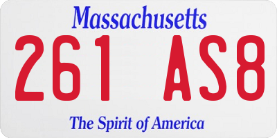 MA license plate 261AS8
