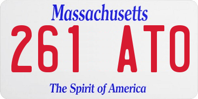 MA license plate 261AT0