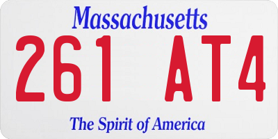 MA license plate 261AT4