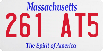 MA license plate 261AT5