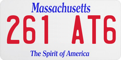 MA license plate 261AT6