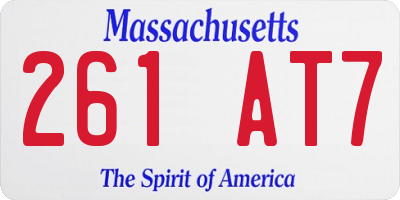 MA license plate 261AT7