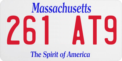 MA license plate 261AT9