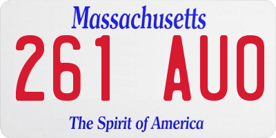 MA license plate 261AU0