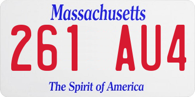 MA license plate 261AU4