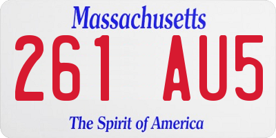 MA license plate 261AU5