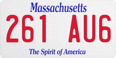 MA license plate 261AU6