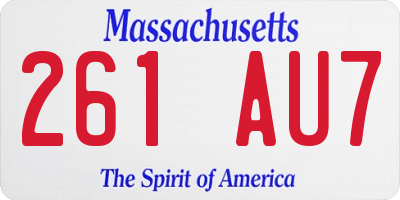 MA license plate 261AU7