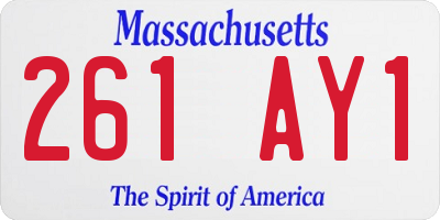 MA license plate 261AY1